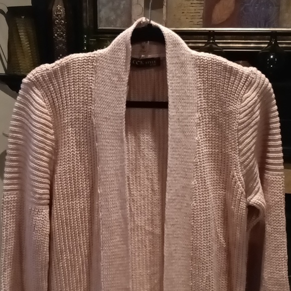 FINAL PRICE NWT CCK STYLE beautiful mauve l/s braided maxi cardigan - Picture 2 of 10